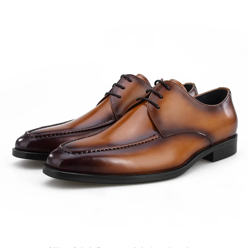 Men Lace Up Moccasion Toe Formal Shoes