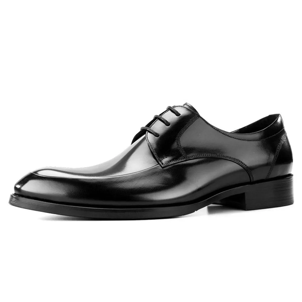 Men Round Toe Lace Up Flat Formal Shoes