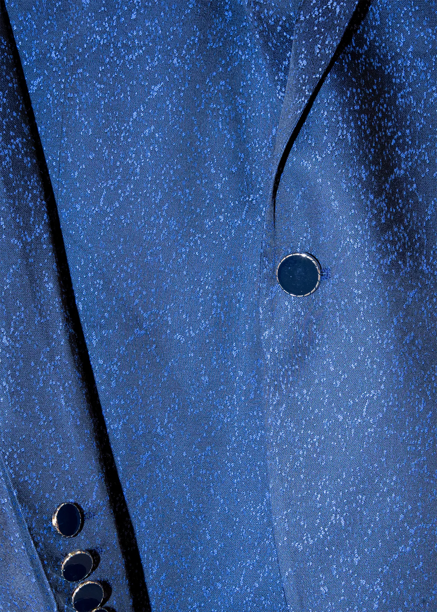 Men's Classic Fit Navy Evening Blazer with Jewel Buttons