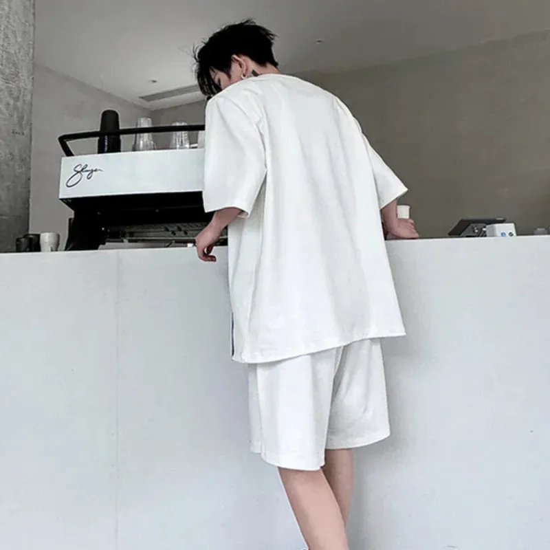 Men's Japanese Streetwear Monochrome 2-Piece Set