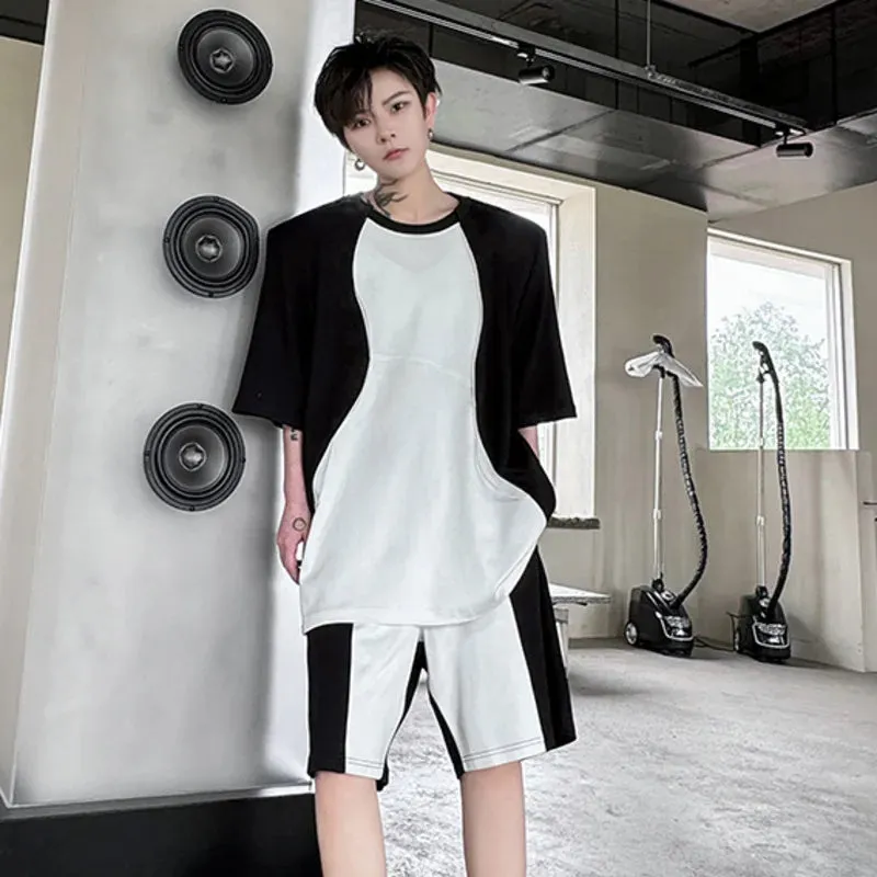 Men's Japanese Streetwear Monochrome 2-Piece Set