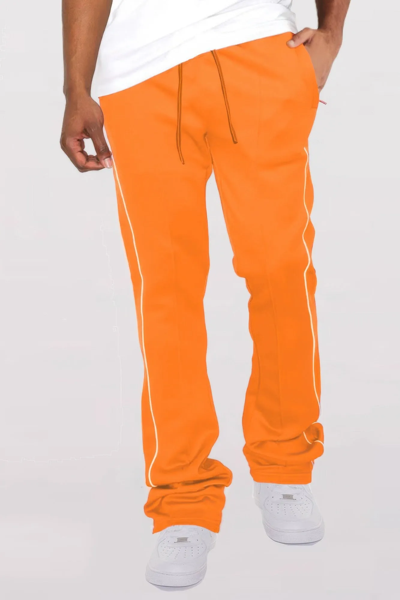 Mens Side Pipe Stacked Flare Pants