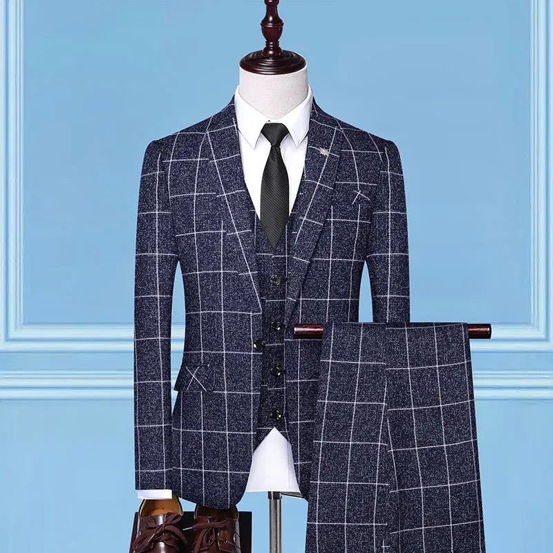 Men's Suits, Checkered, Three-Piece Suits