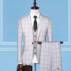 Men's Suits, Checkered, Three-Piece Suits