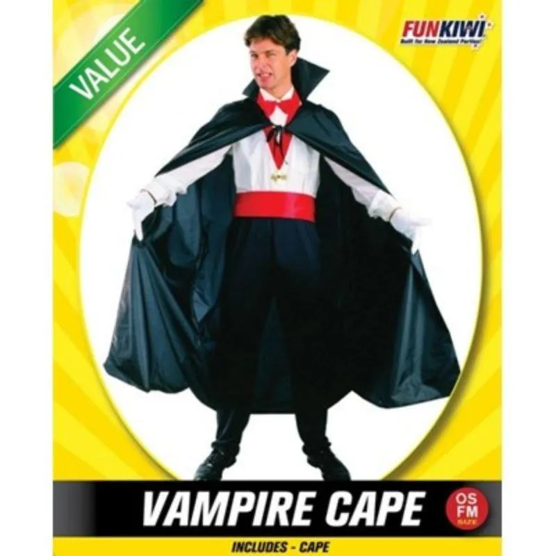 Mens Value Vampire Cape Costume