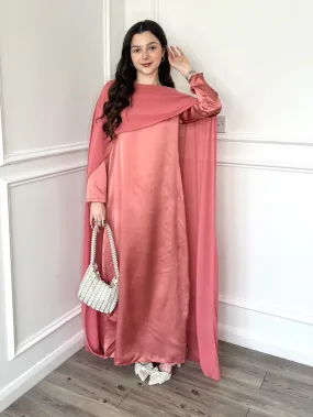 Miri Cape Dress - Rose Pink