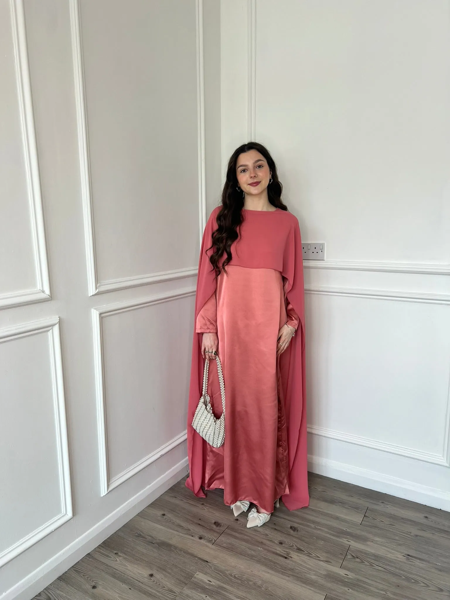 Miri Cape Dress - Rose Pink