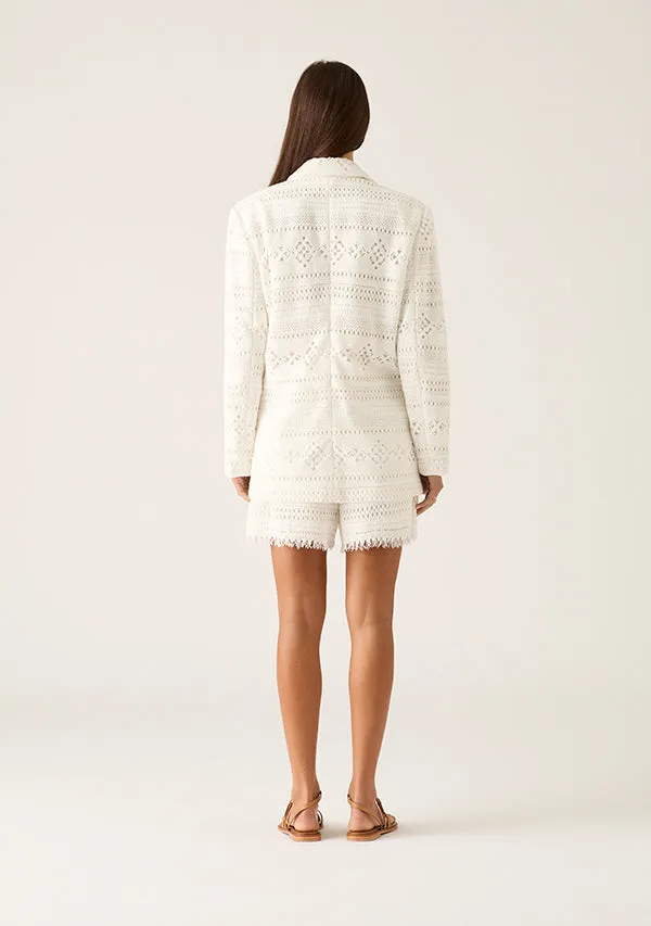 Mos The Label Daniela Textured Blazer – Bright White