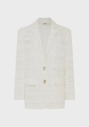 Mos The Label Daniela Textured Blazer – Bright White