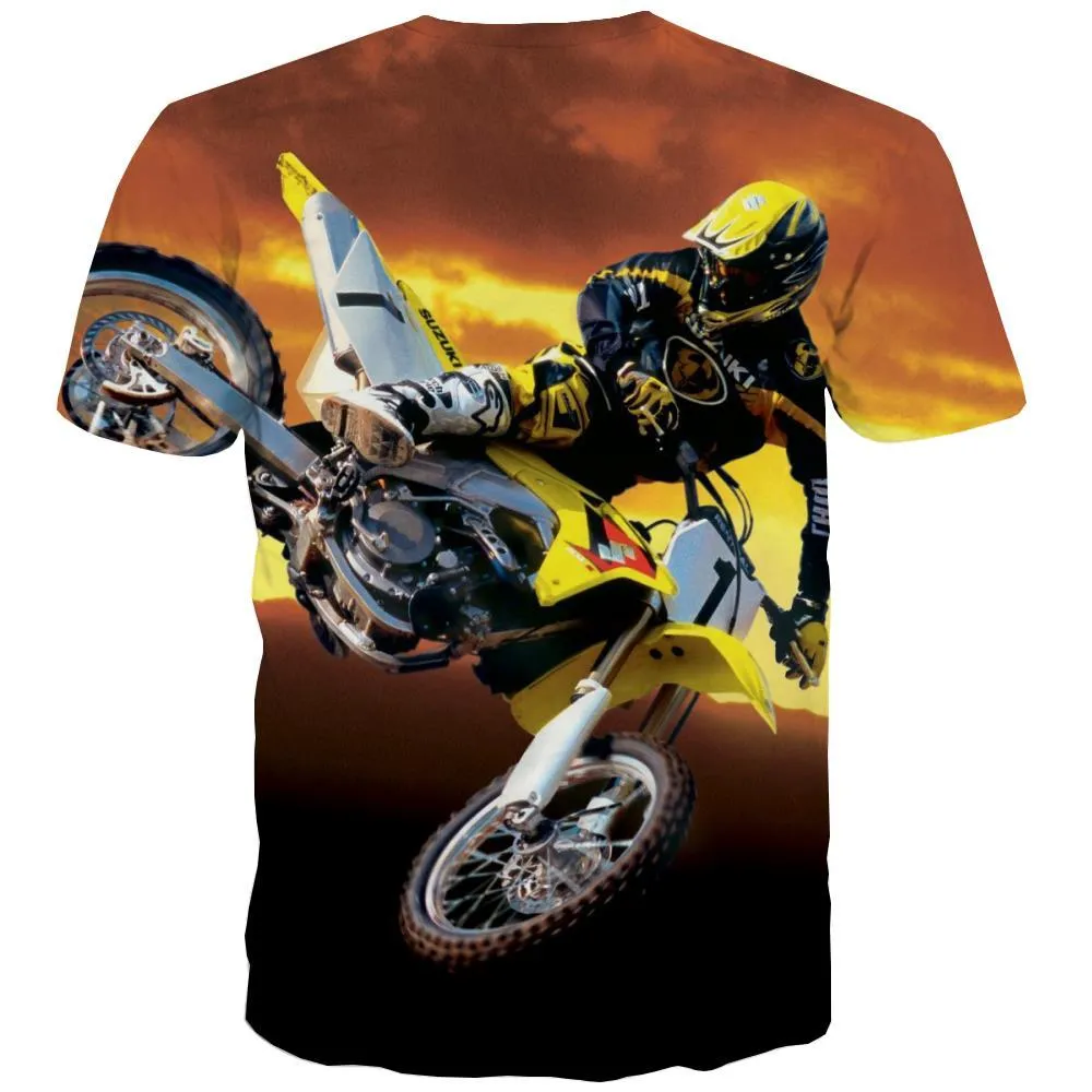 Motocross T-shirt Men motorcycle Tshirts Casual Offroad T shirts Funny