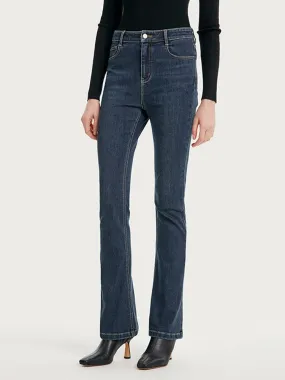 Mulberry Silk Denim Flared Trousers