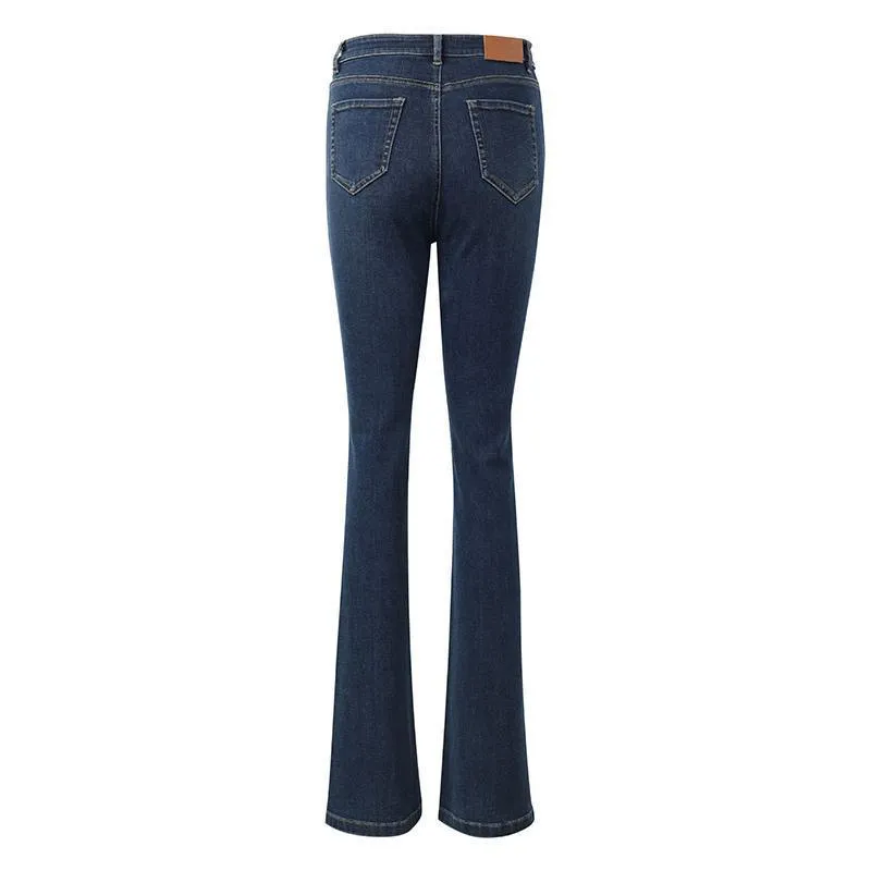 Mulberry Silk Denim Flared Trousers