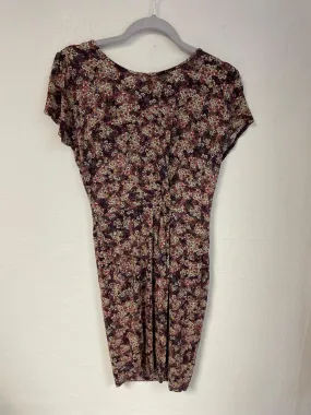 Multi floral ruched bodycon dress, Warehouse, Size 12 (Elastane, Viscose)