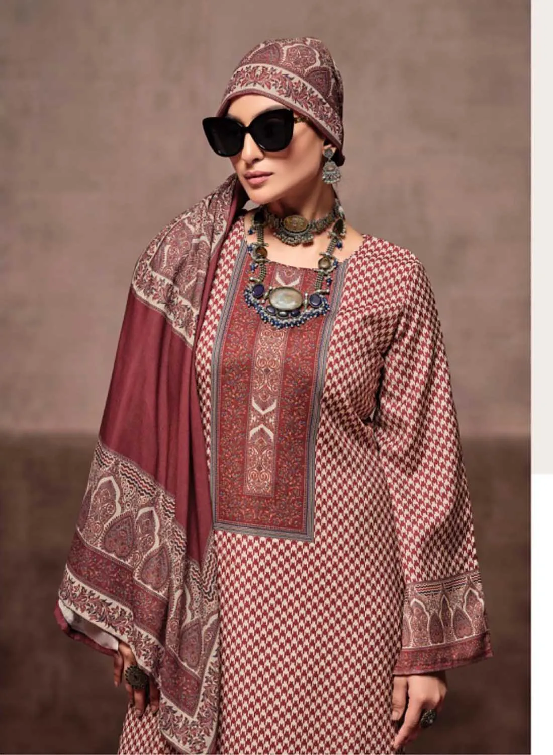 Mumtaz Arts Unstitched Pashmina Winter Salwar Suit Material for Women