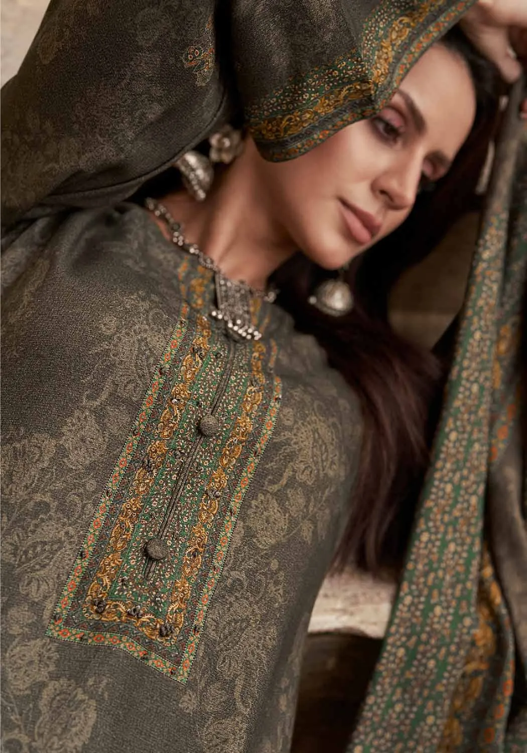 Mumtaz Arts Unstitched Pashmina Winter Suits Dress Material for Women