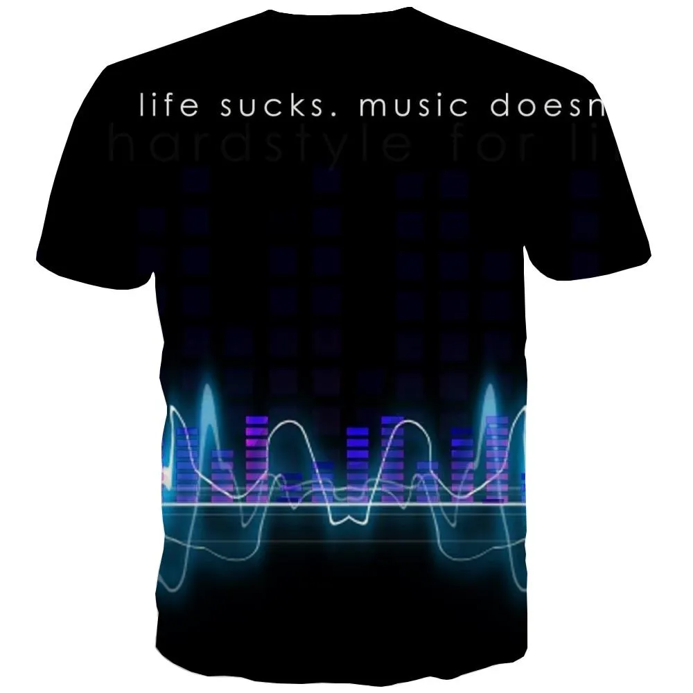 Music T shirts Men Instrument T-shirts 3d Retro Tshirt Printed Electronic T-shirts Graphic