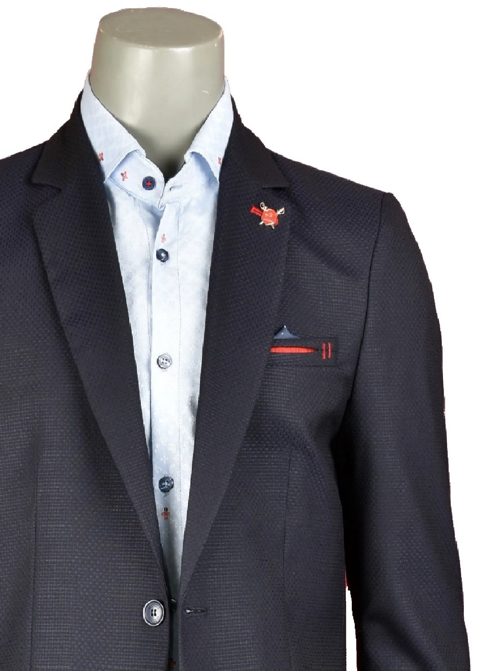 Navy Jetsetter Jacquard 2-Pieces Suit