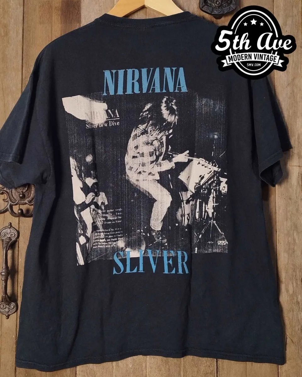 Nirvana 'Sliver' Vintage-Inspired Tee: A Distressed Tribute to Grunge Royalty