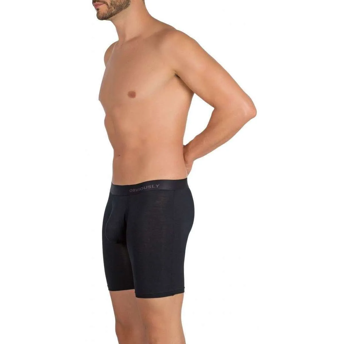 Obviously PrimeMan AnatoMAX Boxer Brief 6inch Leg - Black