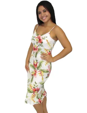 Orchid Pua Spaghetti Straps Hawaiian Midi Slip Dress