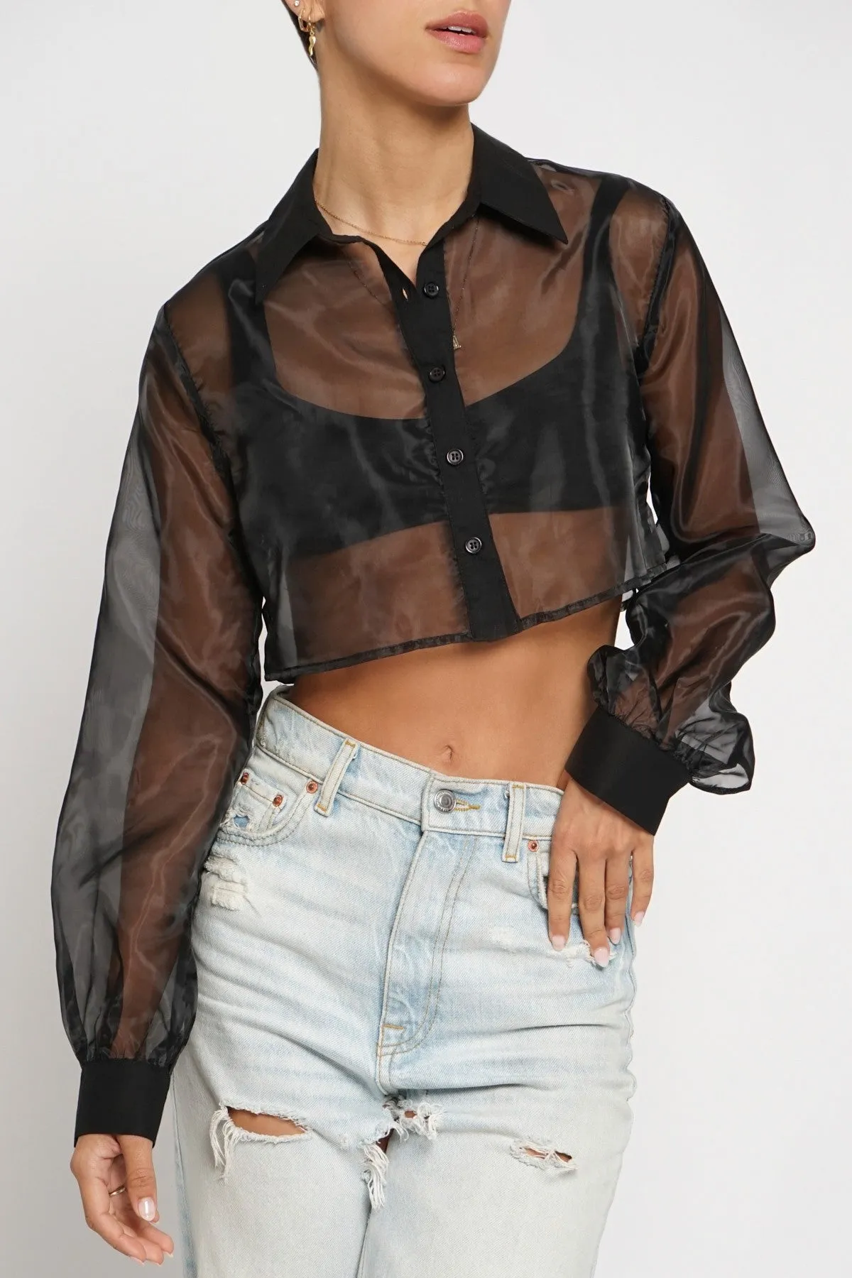 Organza Cropped Shirt