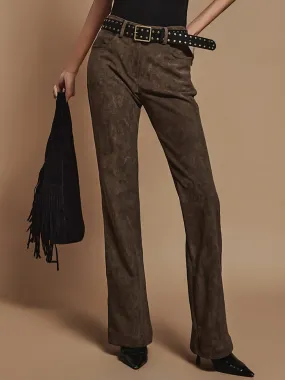 P3287 Suede Flared Pants