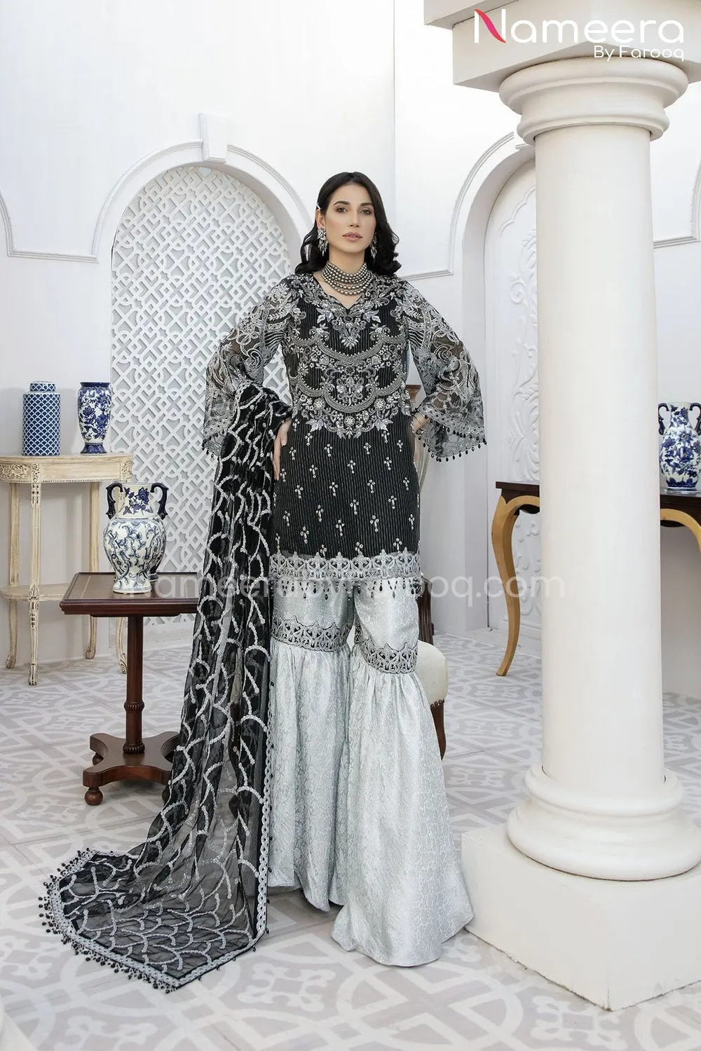 Pakistani Gharara Dress with Short Shirt Online #BP171