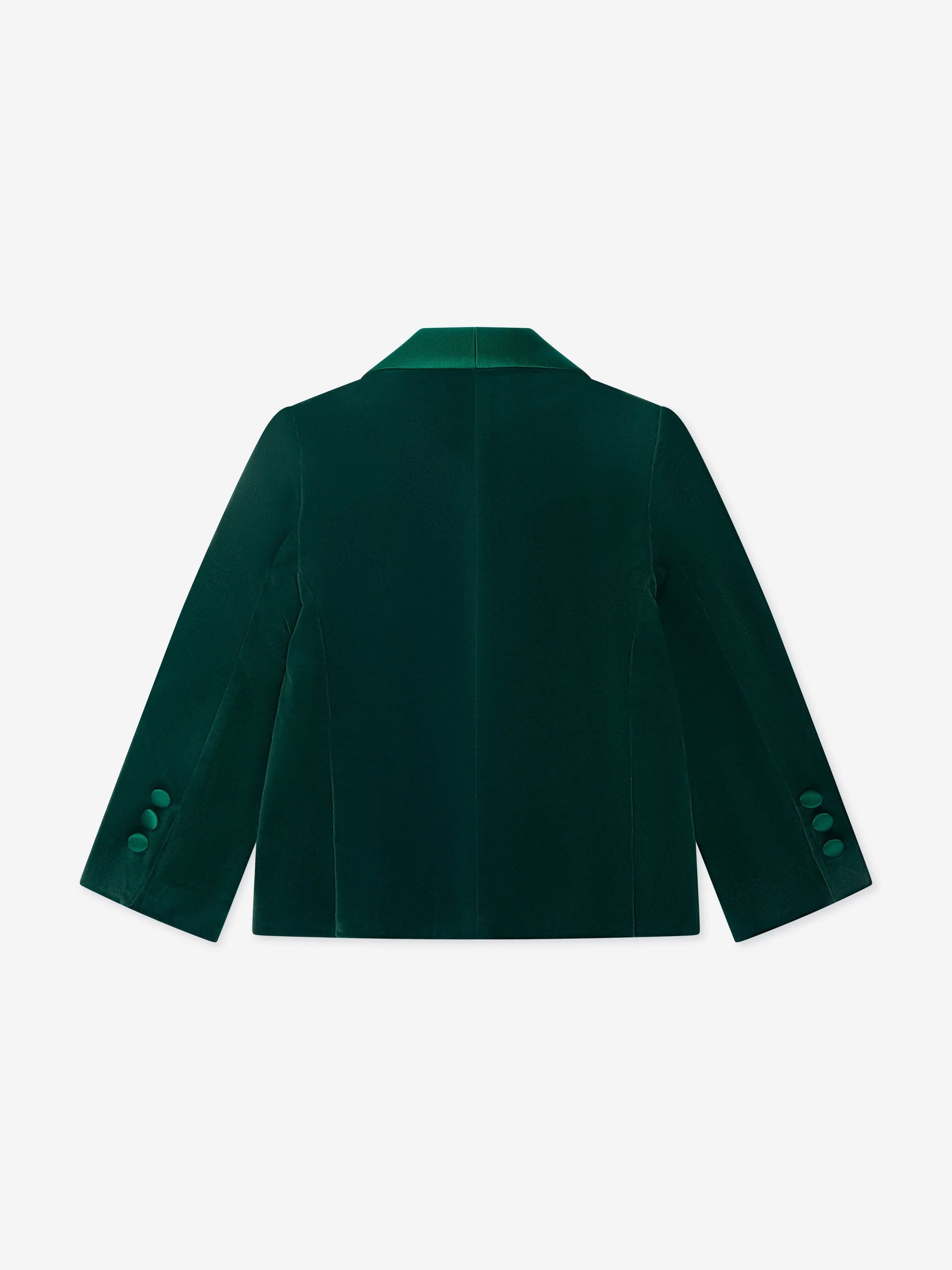 Patachou Boys Velvet Blazer in Green