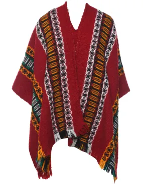 Patterned Multi-Colour Cape - L