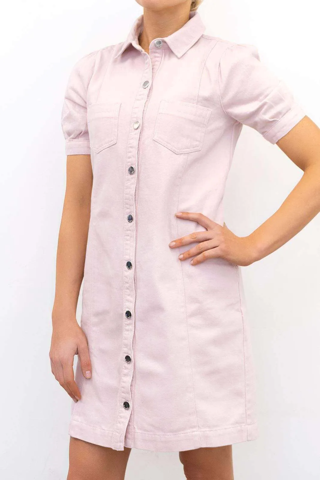 Phase Eight Kiah Pink Denim Short Shirt Dress