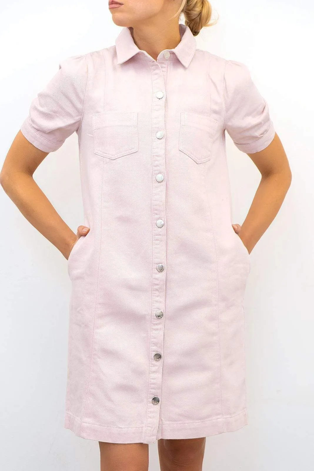 Phase Eight Kiah Pink Denim Short Shirt Dress