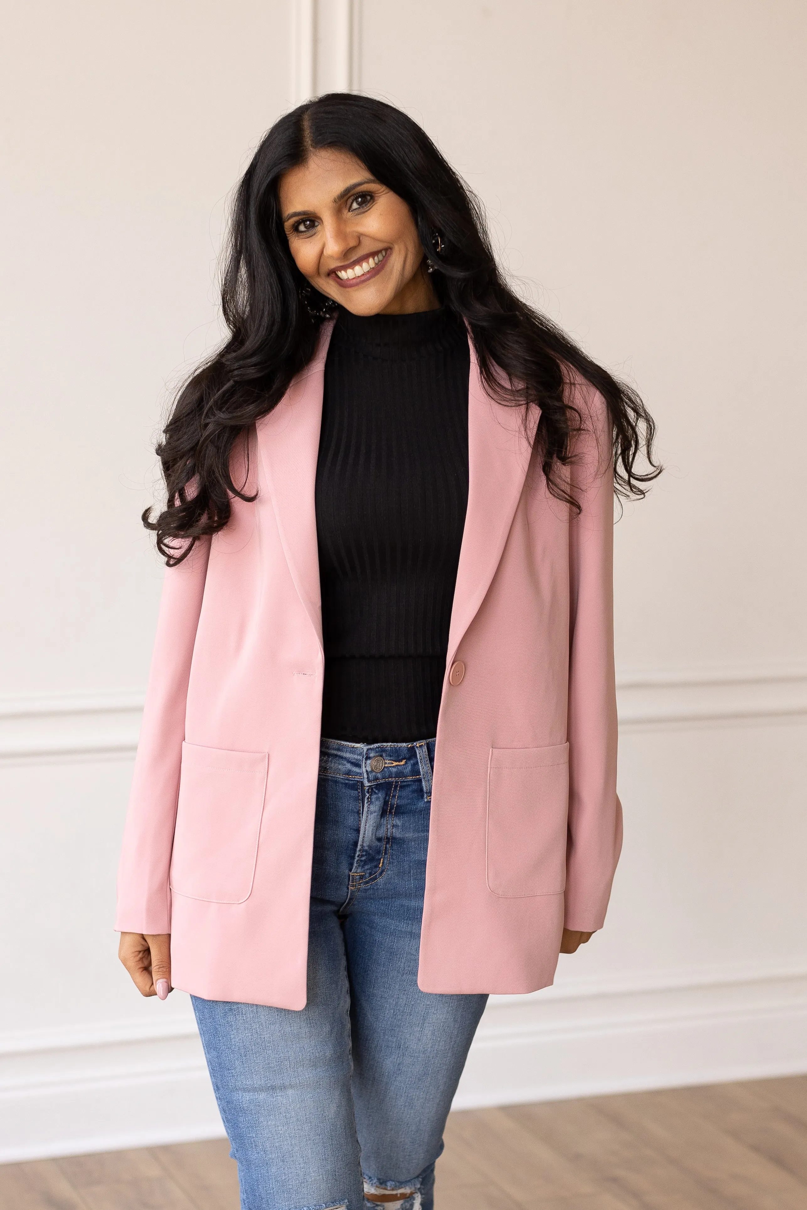 Pink Boyfriend Blazer