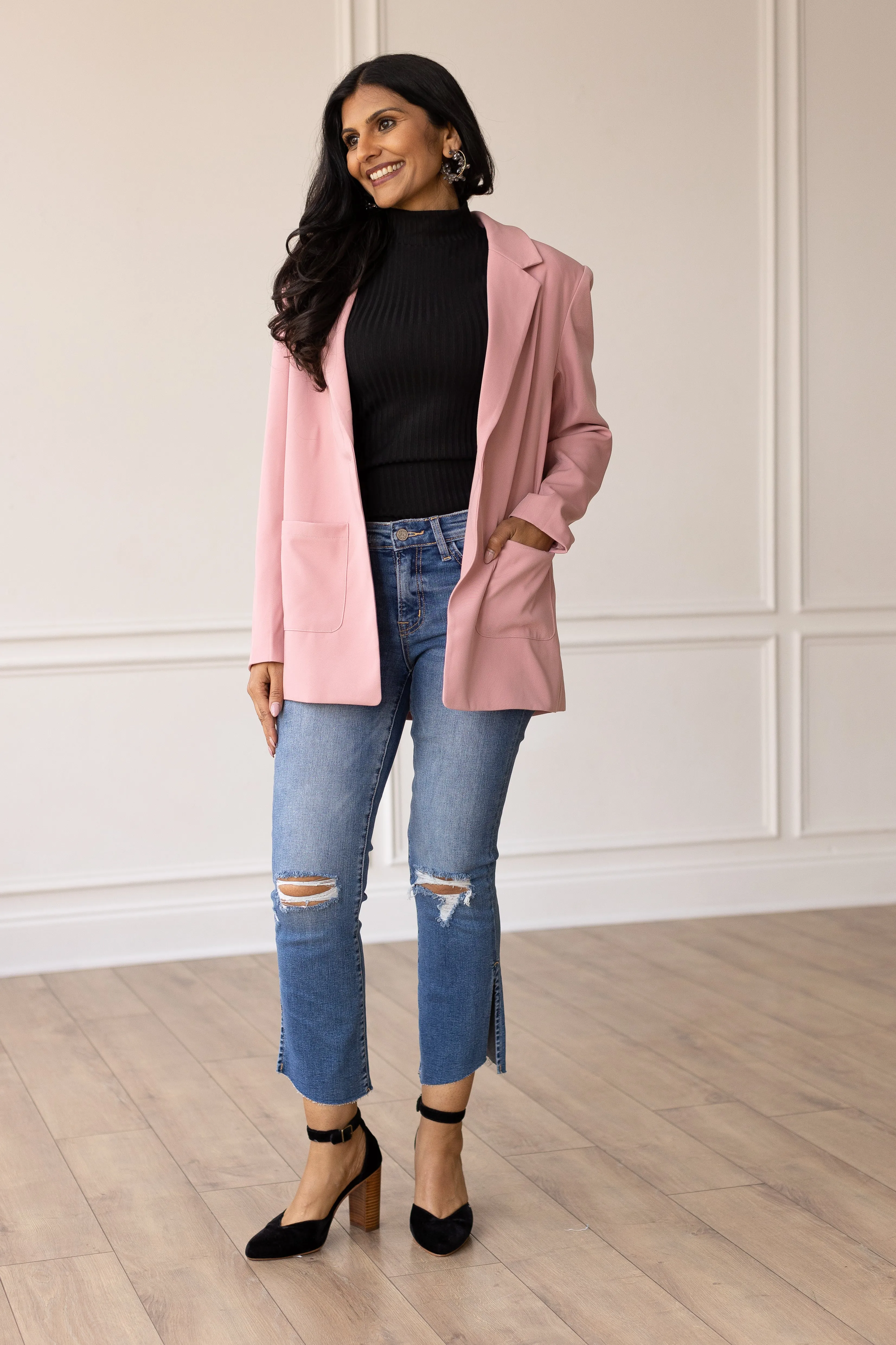 Pink Boyfriend Blazer