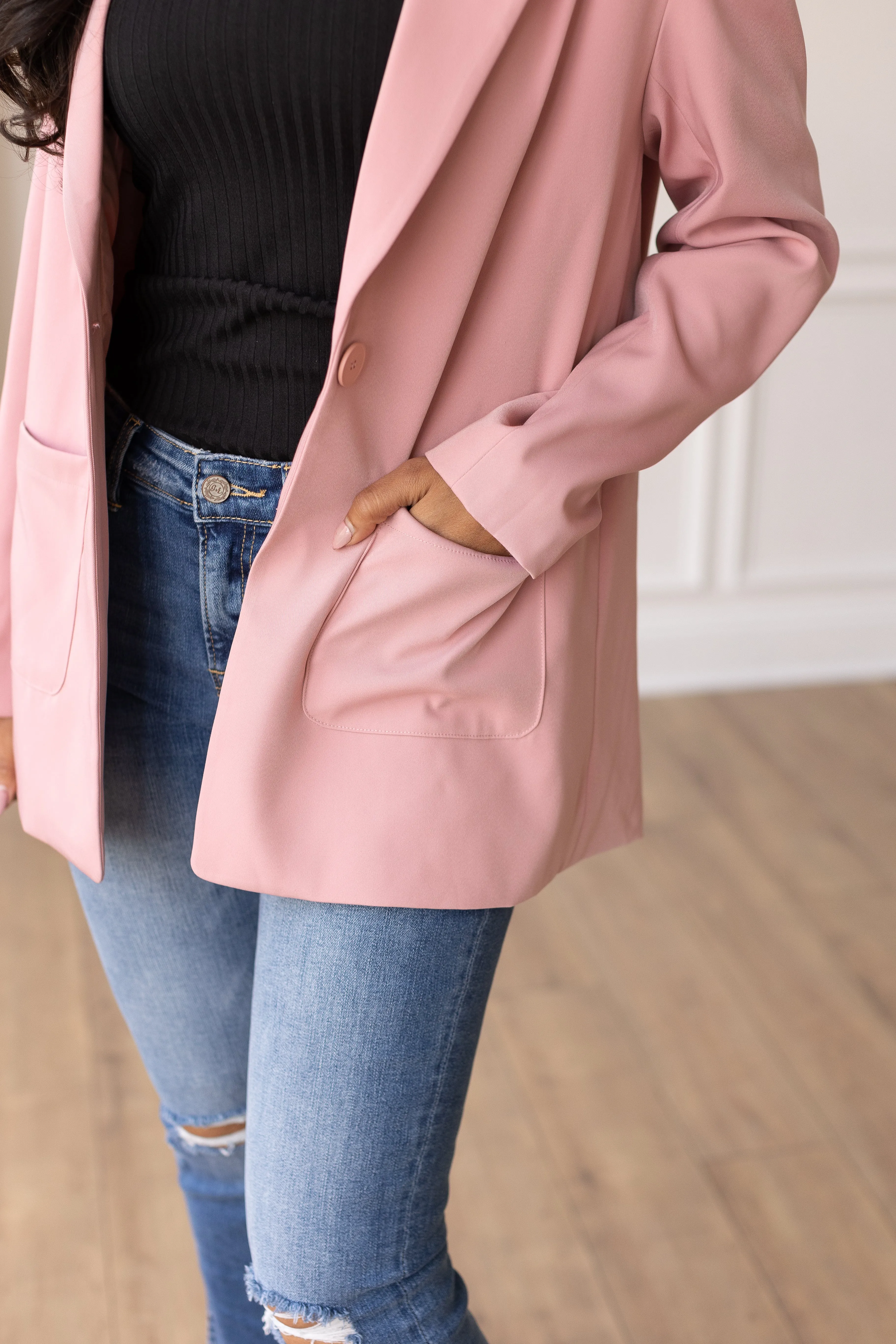 Pink Boyfriend Blazer