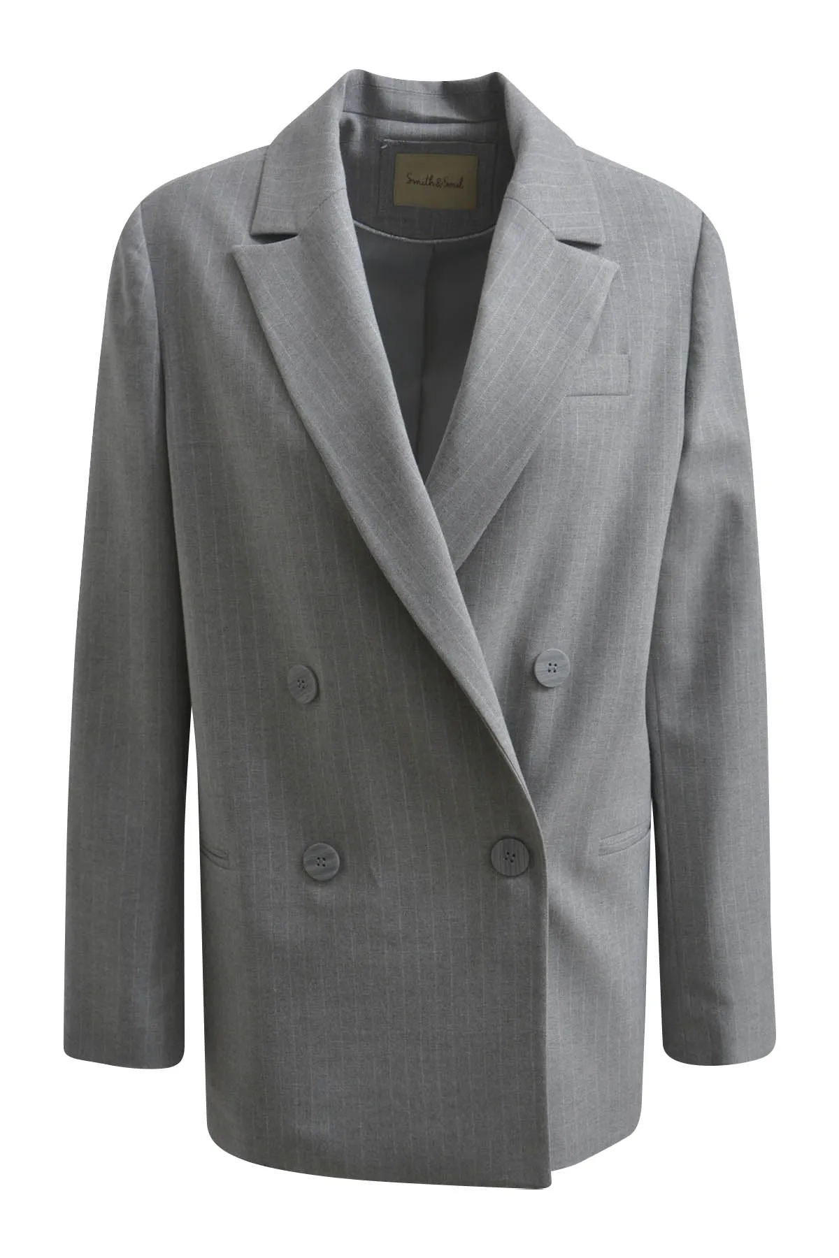 Pinstripe Blazer: cement print S&S