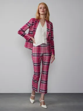 Plaid Flared Ankle Pant