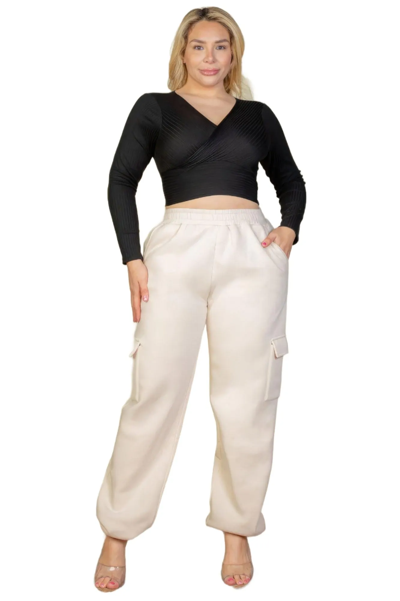 Plus Size Side Pocket Drawstring Waist Sweatpants