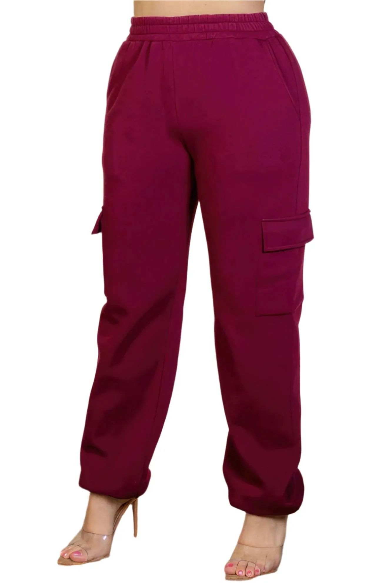 Plus Size Side Pocket Drawstring Waist Sweatpants