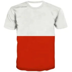 Polish Flag T-shirt Men Poland T-shirts 3d Harajuku Tshirts Cool White Shirt Print Gothic T shirts Funny Short Sleeve Fashion