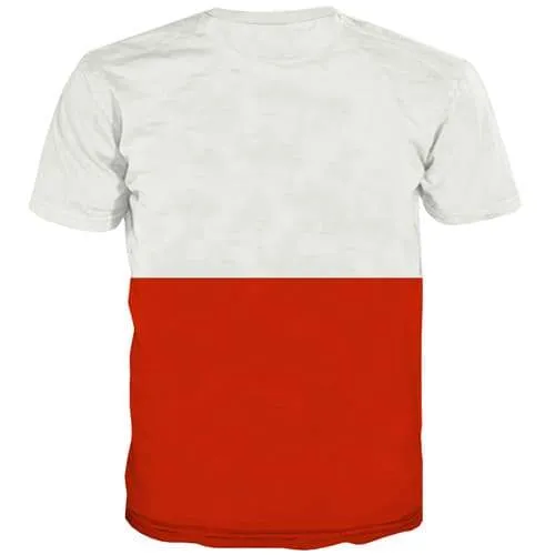 Polish Flag T-shirt Men Poland T-shirts 3d Harajuku Tshirts Cool White Shirt Print Gothic T shirts Funny Short Sleeve Fashion