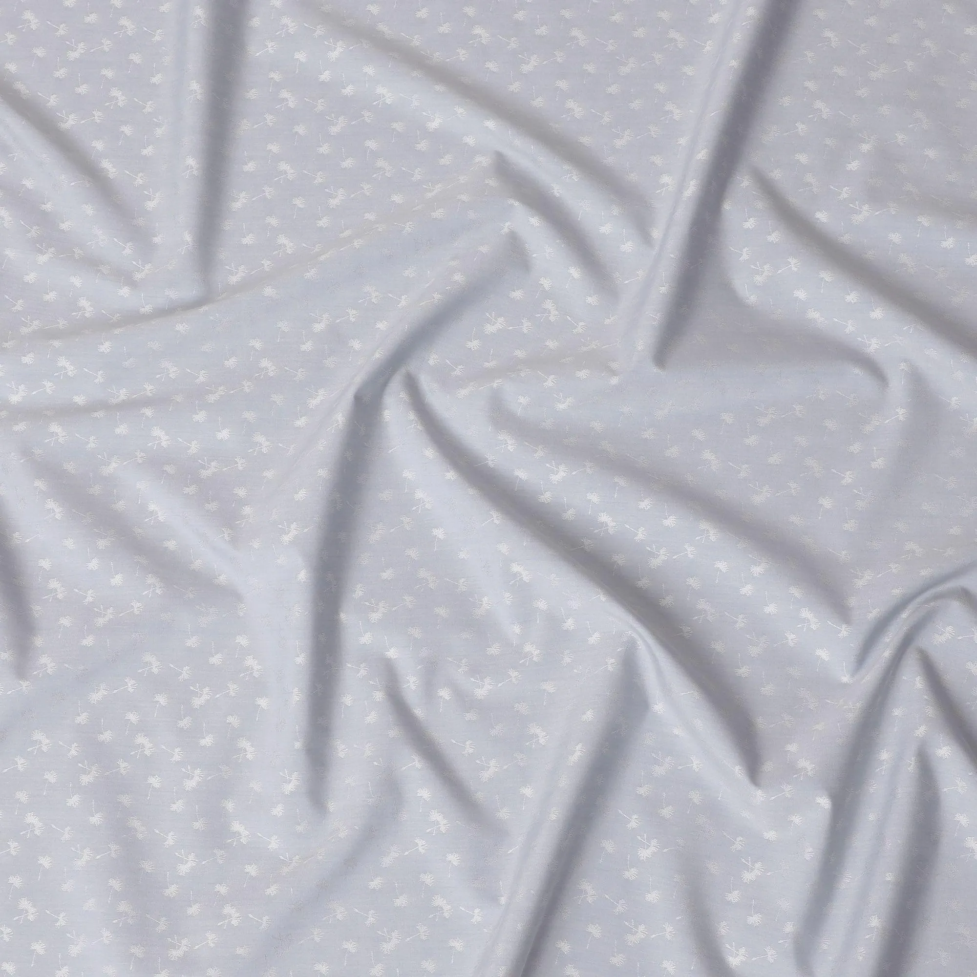 Powder blue Premium pure 100% Swiss cotton shirting fabric with pearl grey jacquard in fancy design-D14670