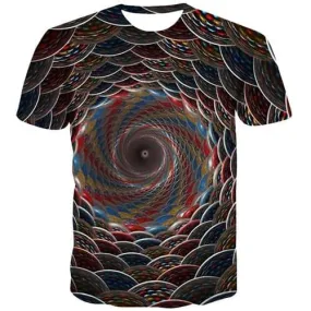 Psychedelic T shirts Men Dizziness Tshirt Printed Vortex Tshirts Casual Black Hole T-shirts 3d Gothic Shirt Print Short Sleeve