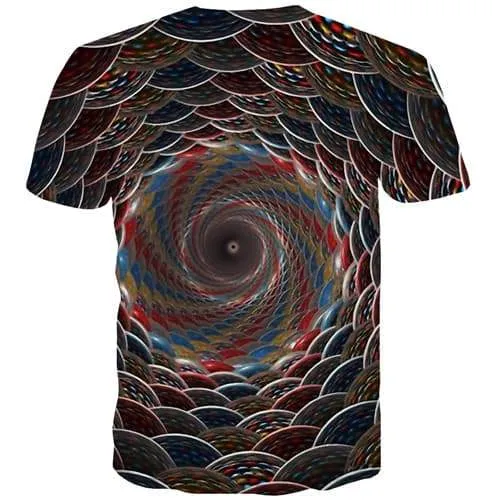 Psychedelic T shirts Men Dizziness Tshirt Printed Vortex Tshirts Casual Black Hole T-shirts 3d Gothic Shirt Print Short Sleeve