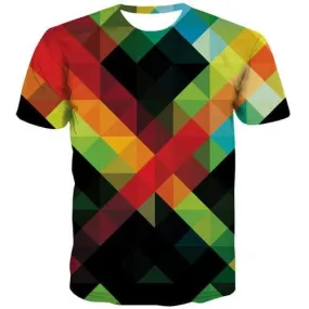 Psychedelic T shirts Men Geometric T-shirts 3d Graffiti Shirt Print Russia Tshirt Printed Harajuku Tshirts Cool Short Sleeve