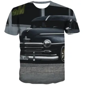 Racing Car T-shirt Men Metal Tshirts Novelty City T shirts Funny Gray Tshirts Cool Retro Tshirt Printed