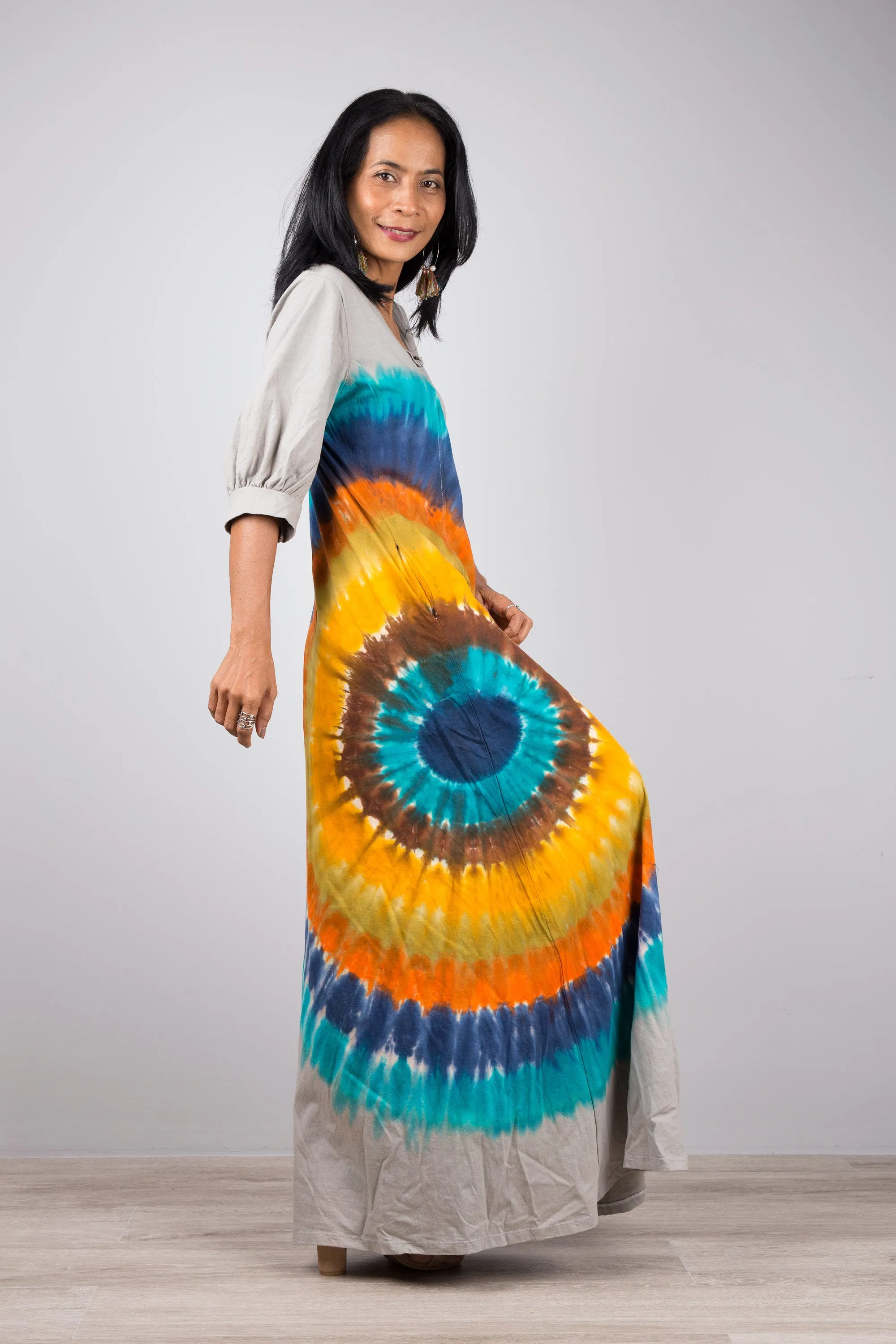 Rainbow Tie Dye Maxi Dress