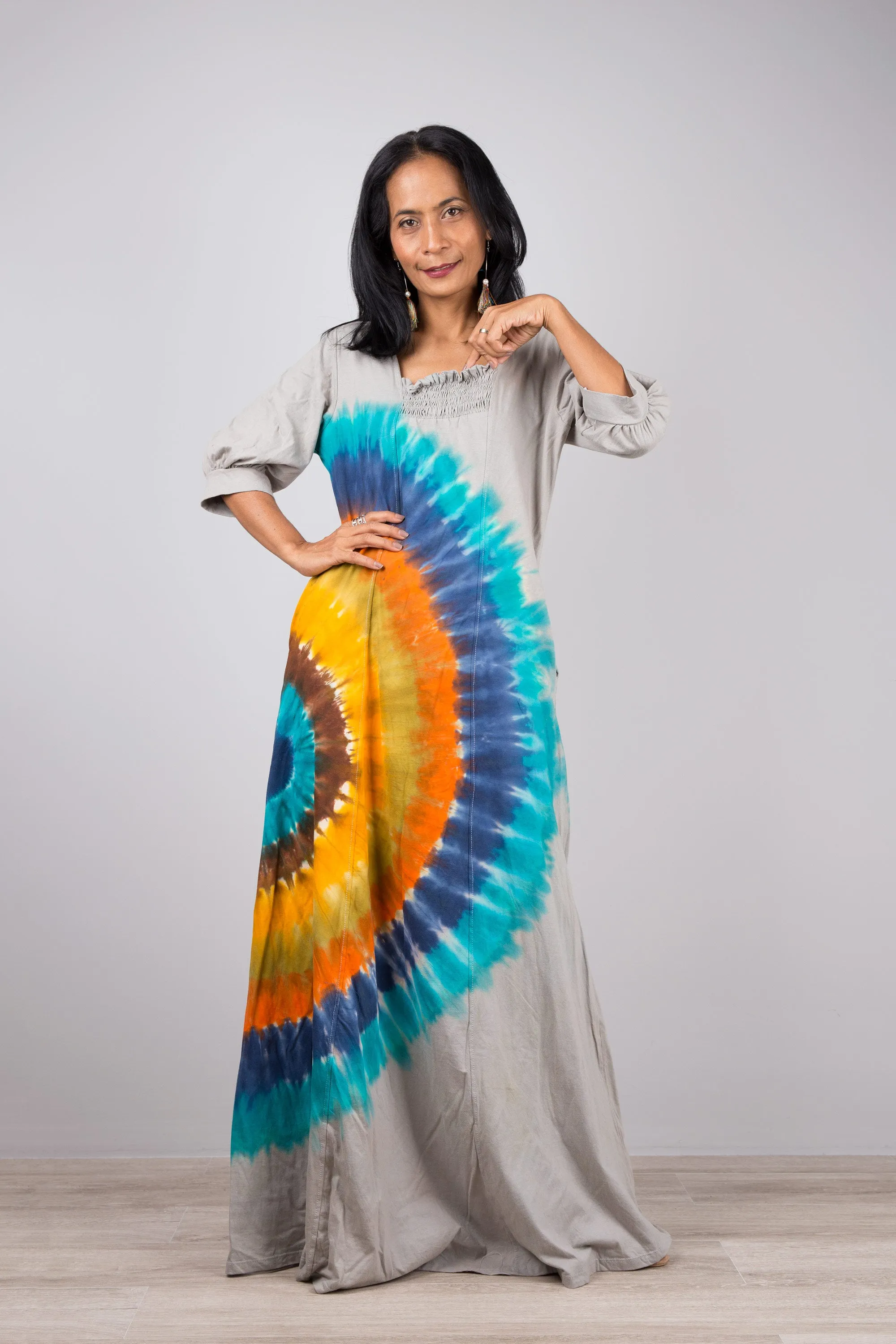 Rainbow Tie Dye Maxi Dress