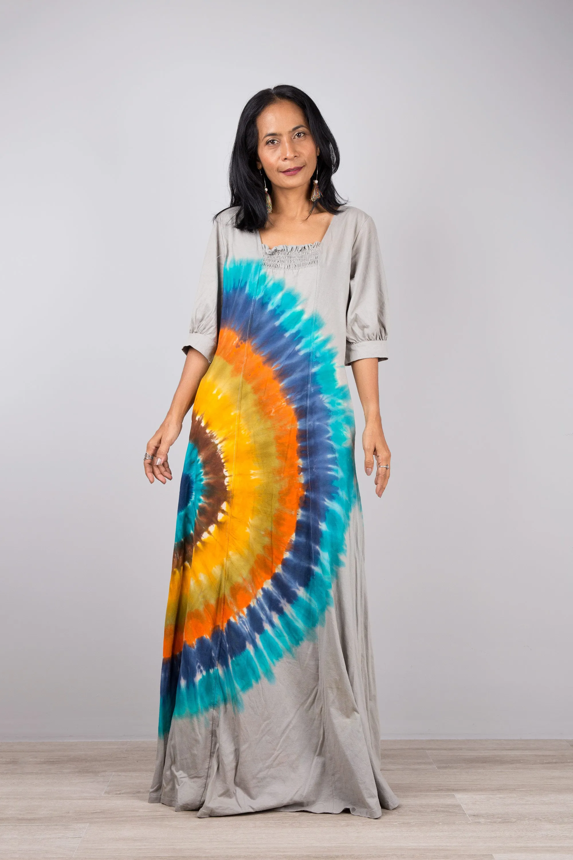 Rainbow Tie Dye Maxi Dress