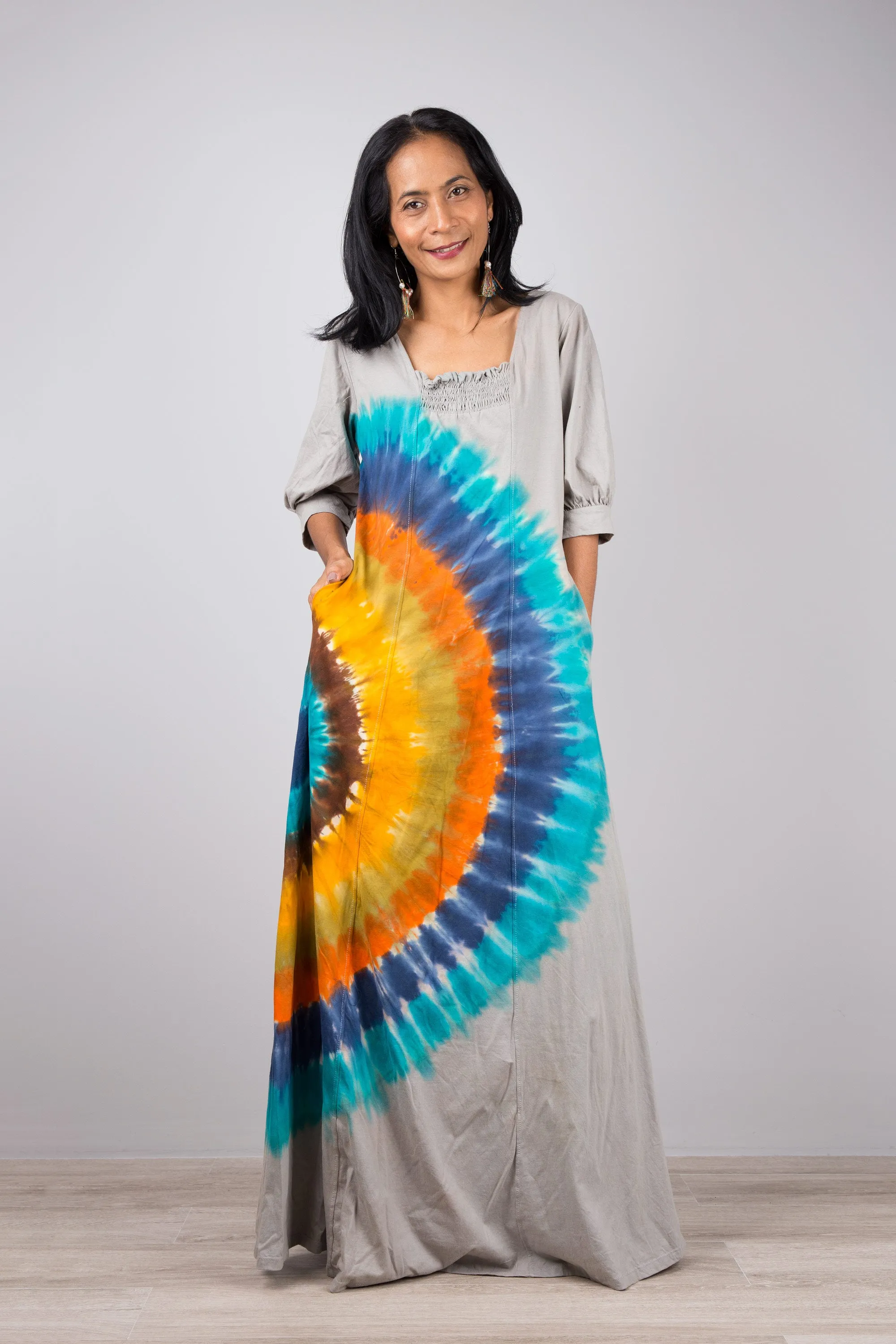 Rainbow Tie Dye Maxi Dress