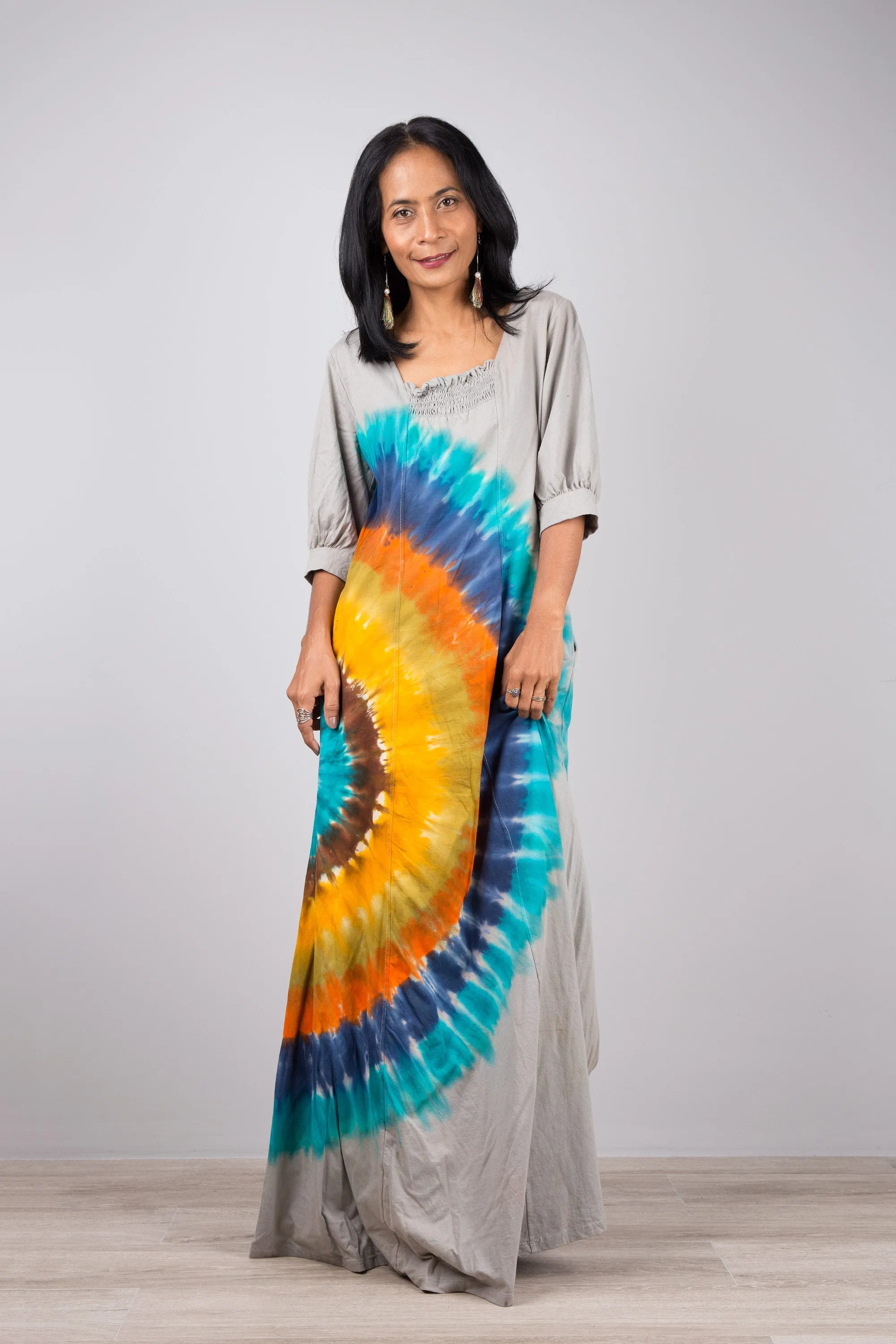 Rainbow Tie Dye Maxi Dress